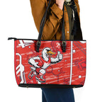 Sydney Swans Leather Tote Bag Mascot Cartoon Football Illustration Style