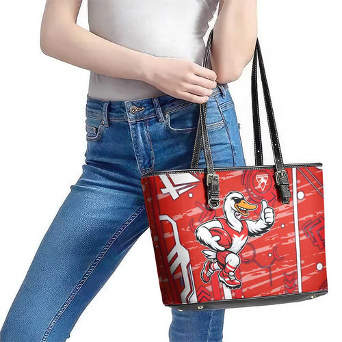 Sydney Swans Leather Tote Bag Mascot Cartoon Football Illustration Style