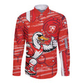 Sydney Swans Long Sleeve Button Shirt Mascot Cartoon Football Illustration Style