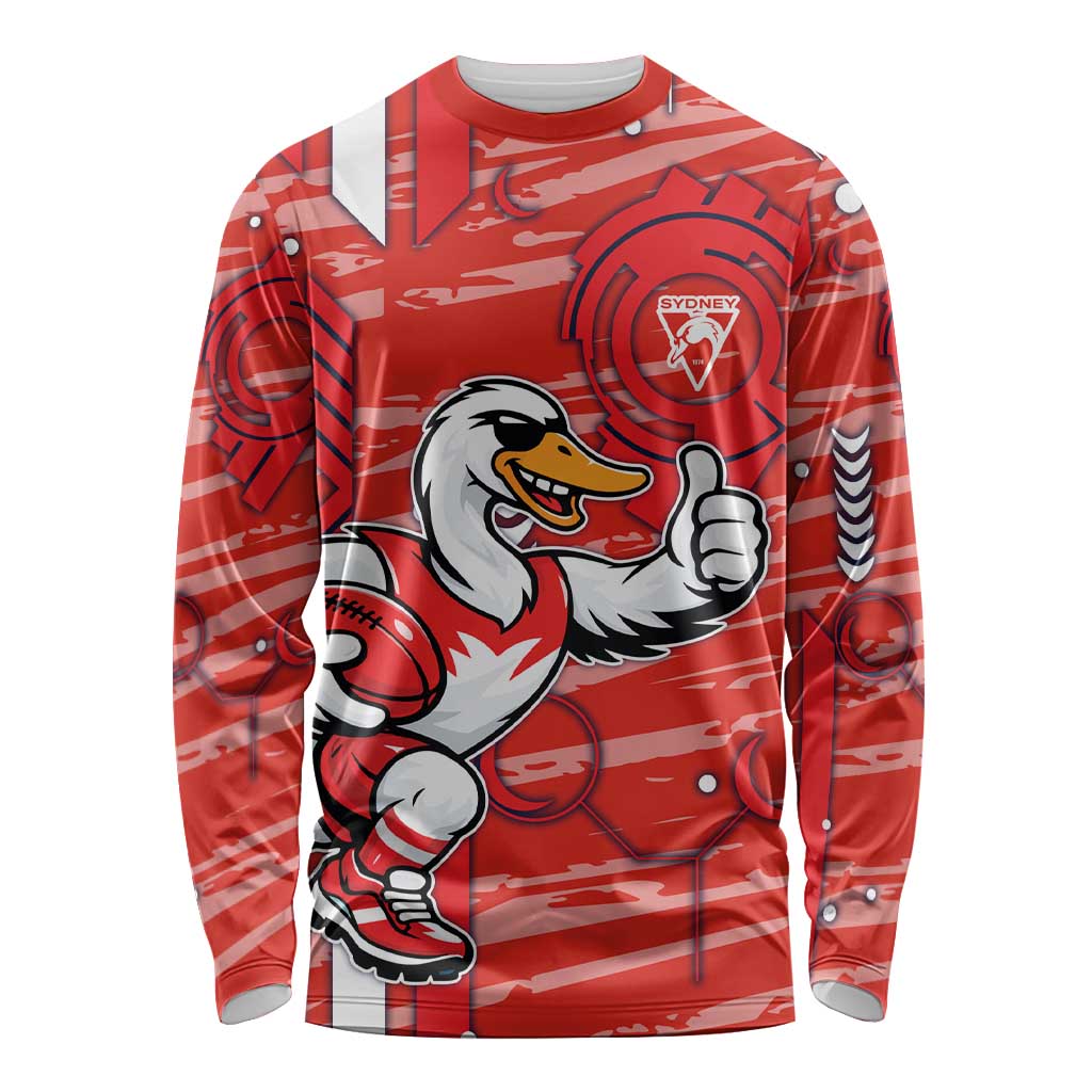 Sydney Swans Long Sleeve Shirt Mascot Cartoon Football Illustration Style