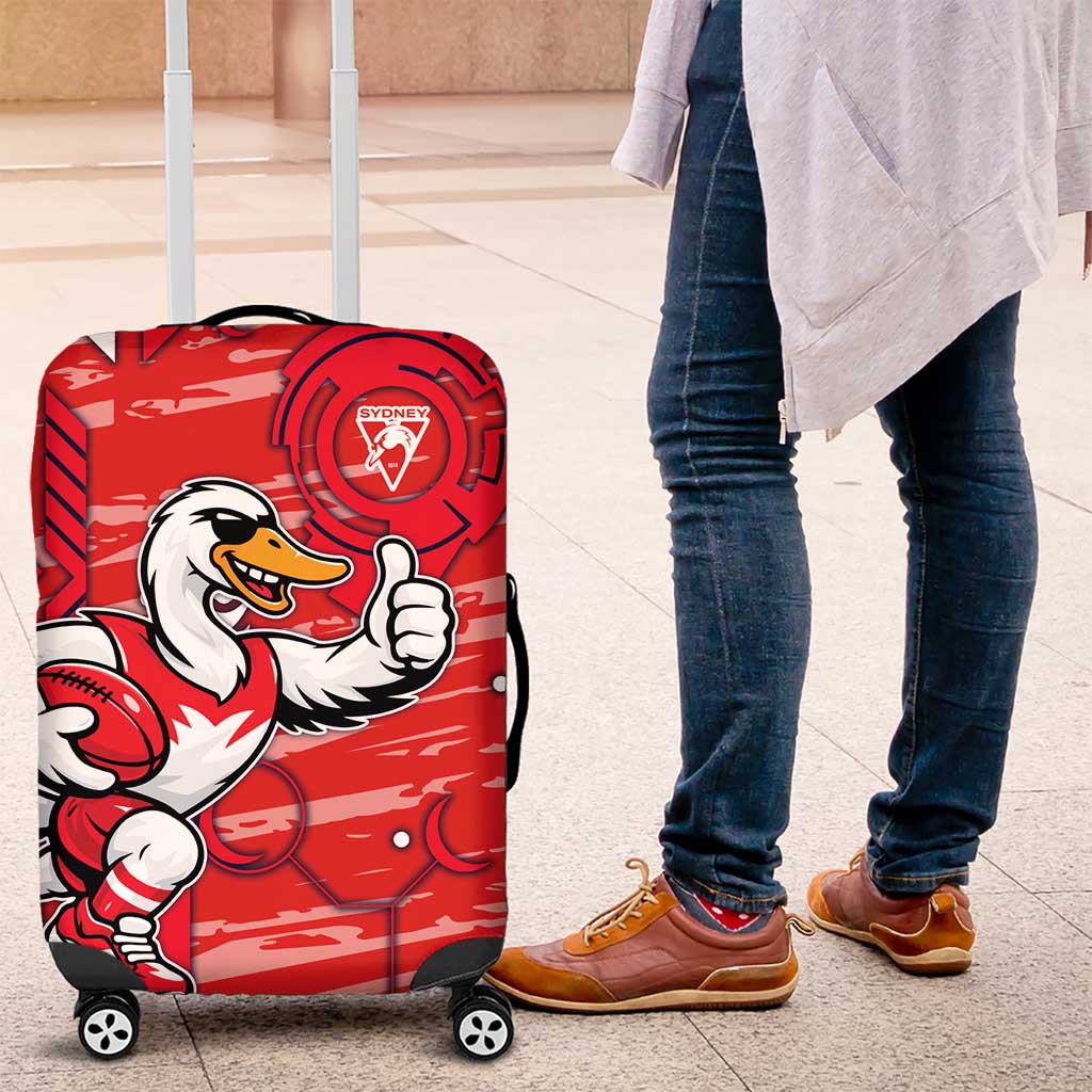 Sydney Swans Luggage Cover Mascot Cartoon Football Illustration Style