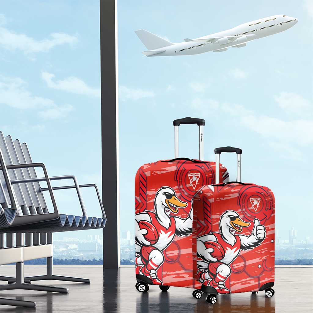 Sydney Swans Luggage Cover Mascot Cartoon Football Illustration Style