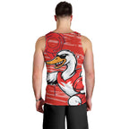 Sydney Swans Men Tank Top Mascot Cartoon Football Illustration Style