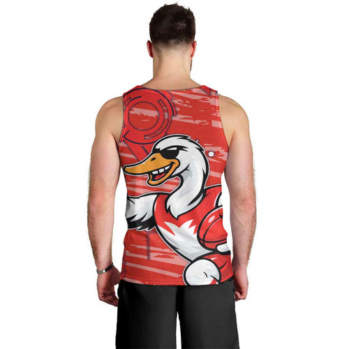 Sydney Swans Men Tank Top Mascot Cartoon Football Illustration Style