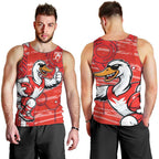 Sydney Swans Men Tank Top Mascot Cartoon Football Illustration Style
