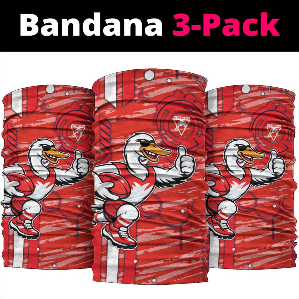 Sydney Swans Neck Gaiter Mascot Cartoon Football Illustration Style