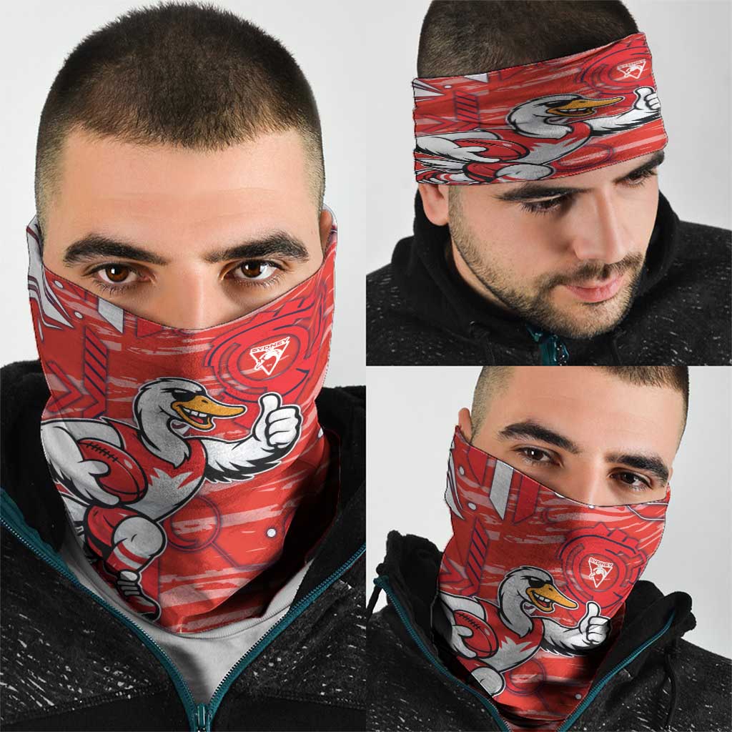 Sydney Swans Neck Gaiter Mascot Cartoon Football Illustration Style