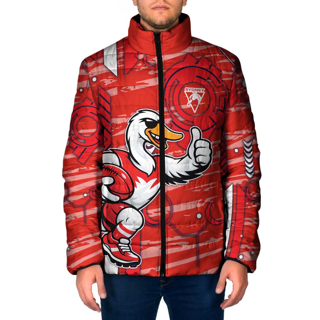 Sydney Swans Padded Jacket Mascot Cartoon Football Illustration Style