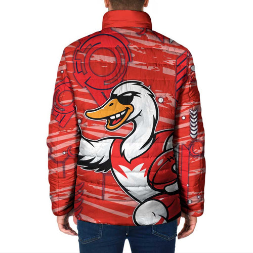 Sydney Swans Padded Jacket Mascot Cartoon Football Illustration Style