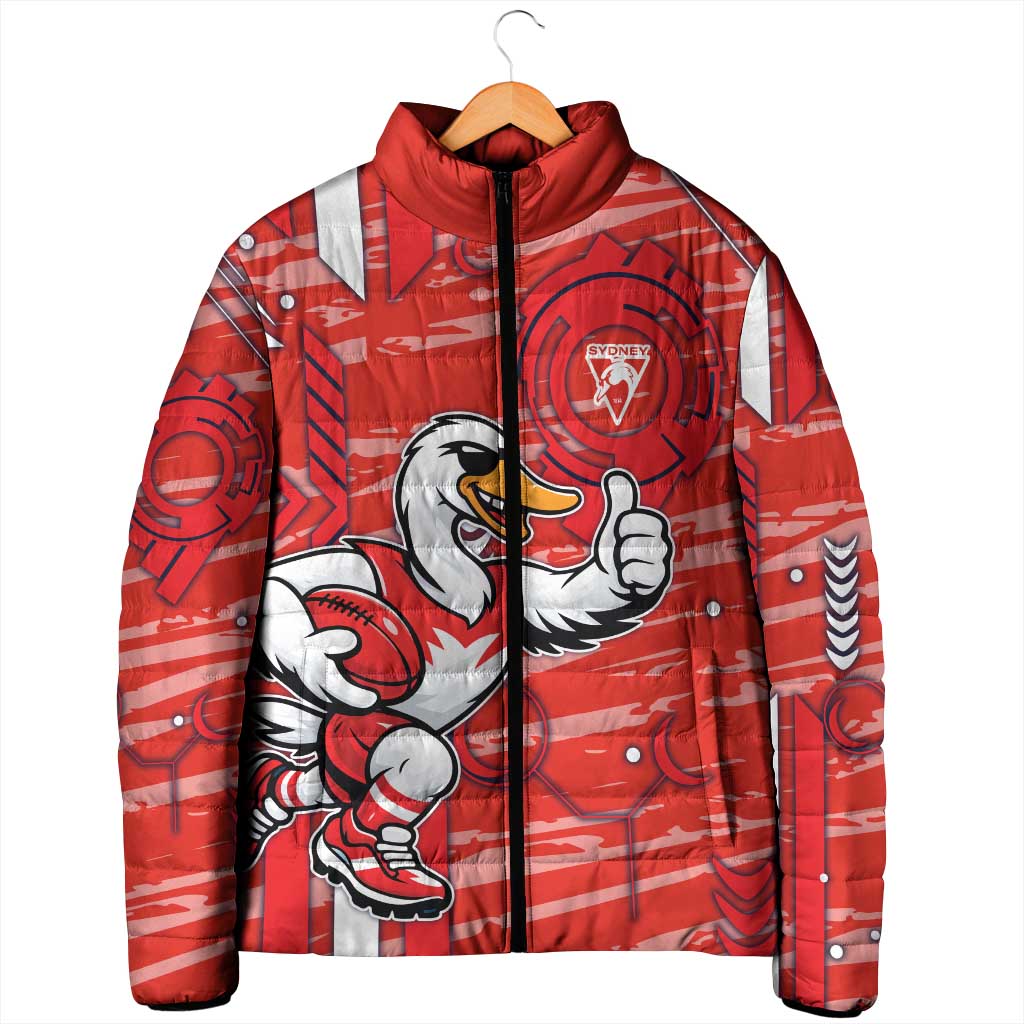 Sydney Swans Padded Jacket Mascot Cartoon Football Illustration Style