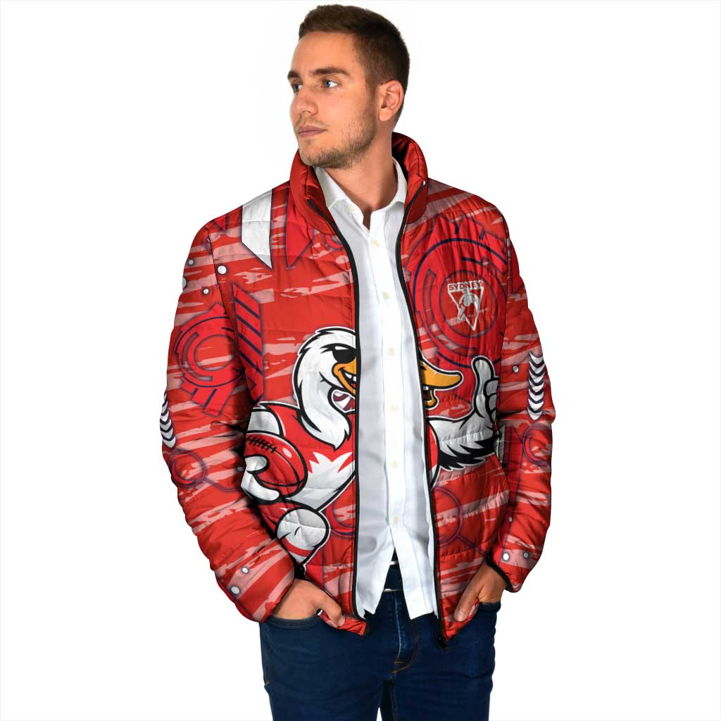 Sydney Swans Padded Jacket Mascot Cartoon Football Illustration Style