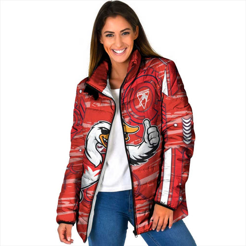 Sydney Swans Padded Jacket Mascot Cartoon Football Illustration Style