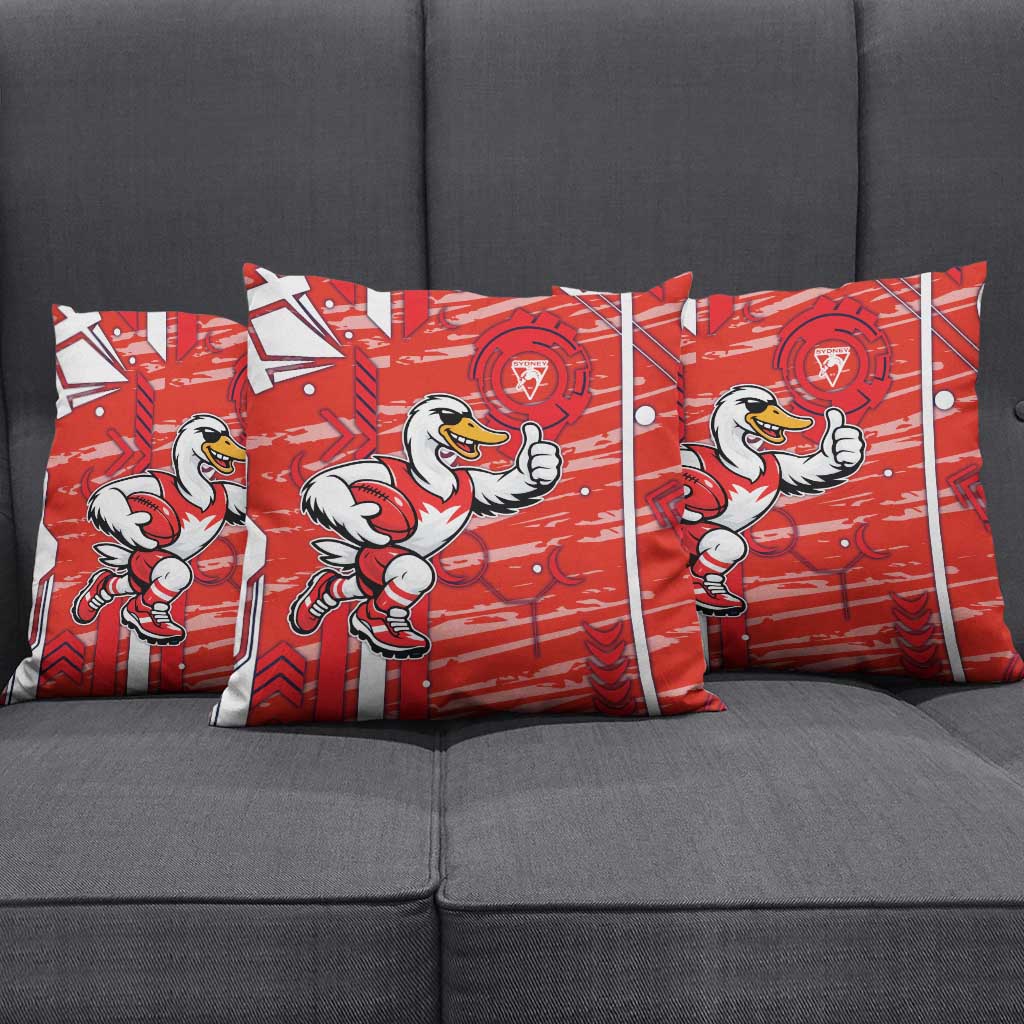 Sydney Swans Pillow Cover Mascot Cartoon Football Illustration Style