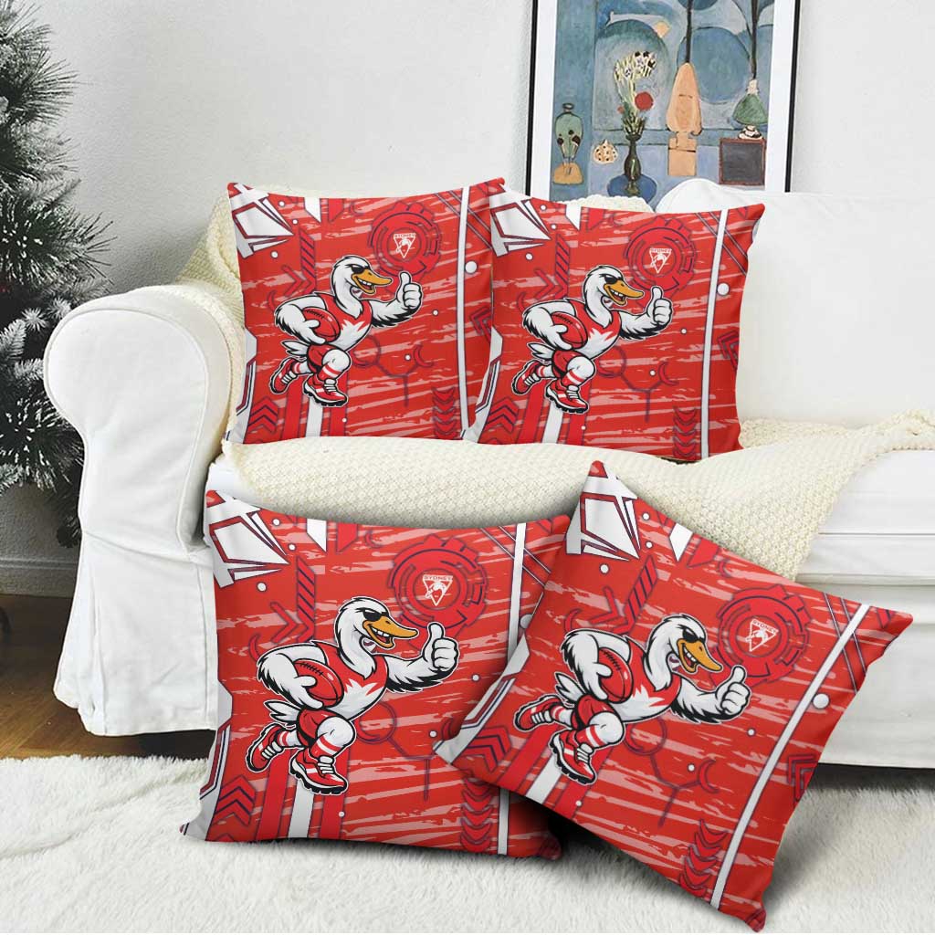 Sydney Swans Pillow Cover Mascot Cartoon Football Illustration Style