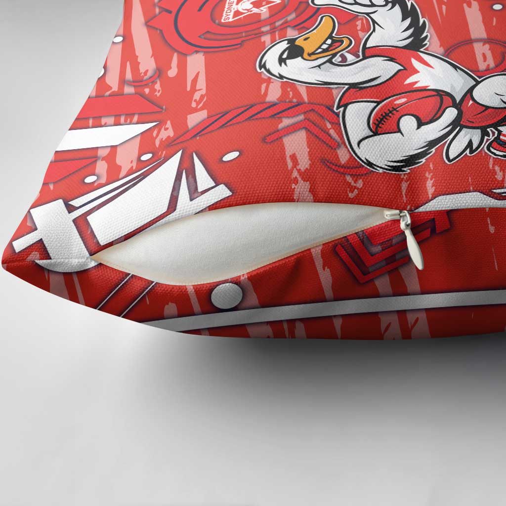 Sydney Swans Pillow Cover Mascot Cartoon Football Illustration Style