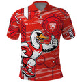 Sydney Swans Polo Shirt Mascot Cartoon Football Illustration Style