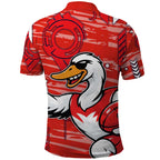 Sydney Swans Polo Shirt Mascot Cartoon Football Illustration Style