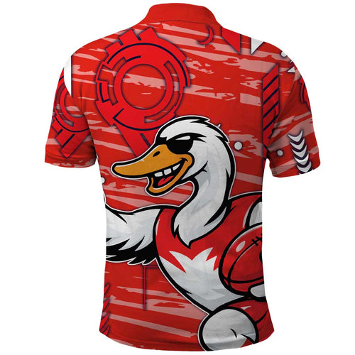 Sydney Swans Polo Shirt Mascot Cartoon Football Illustration Style