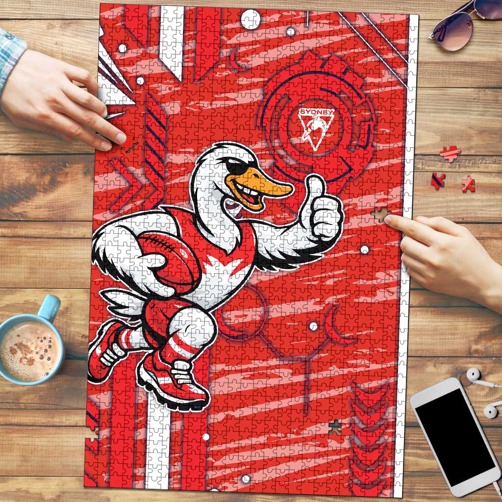 Sydney Swans Puzzle Mascot Cartoon Football Illustration Style