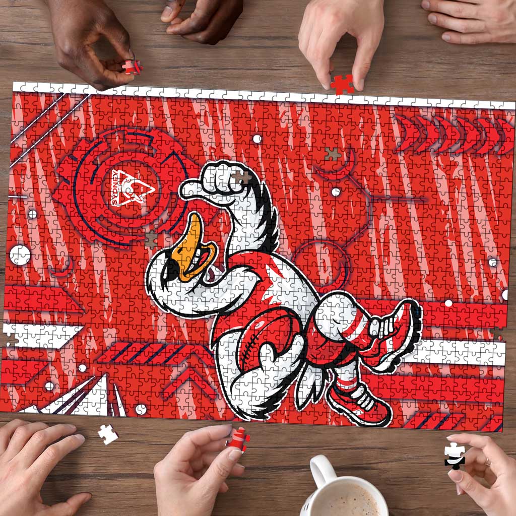 Sydney Swans Puzzle Mascot Cartoon Football Illustration Style