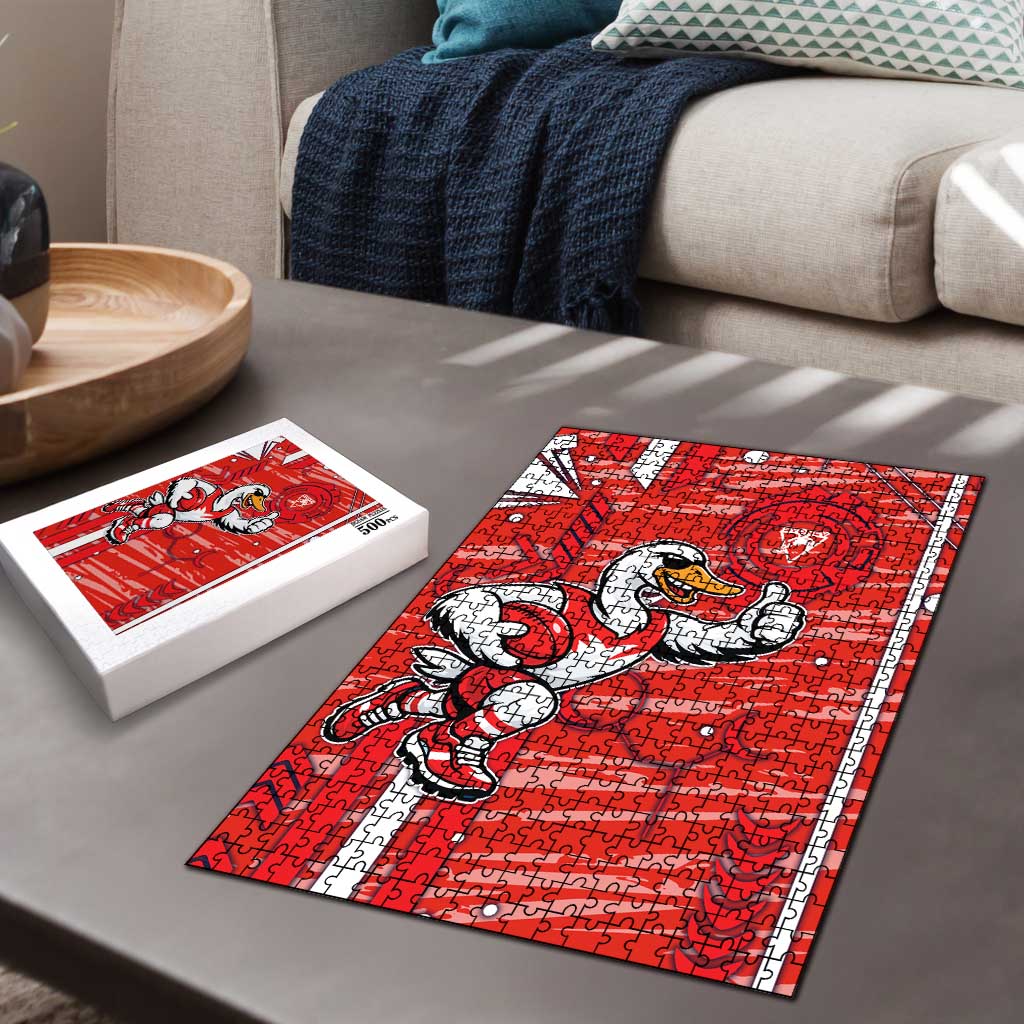 Sydney Swans Puzzle Mascot Cartoon Football Illustration Style