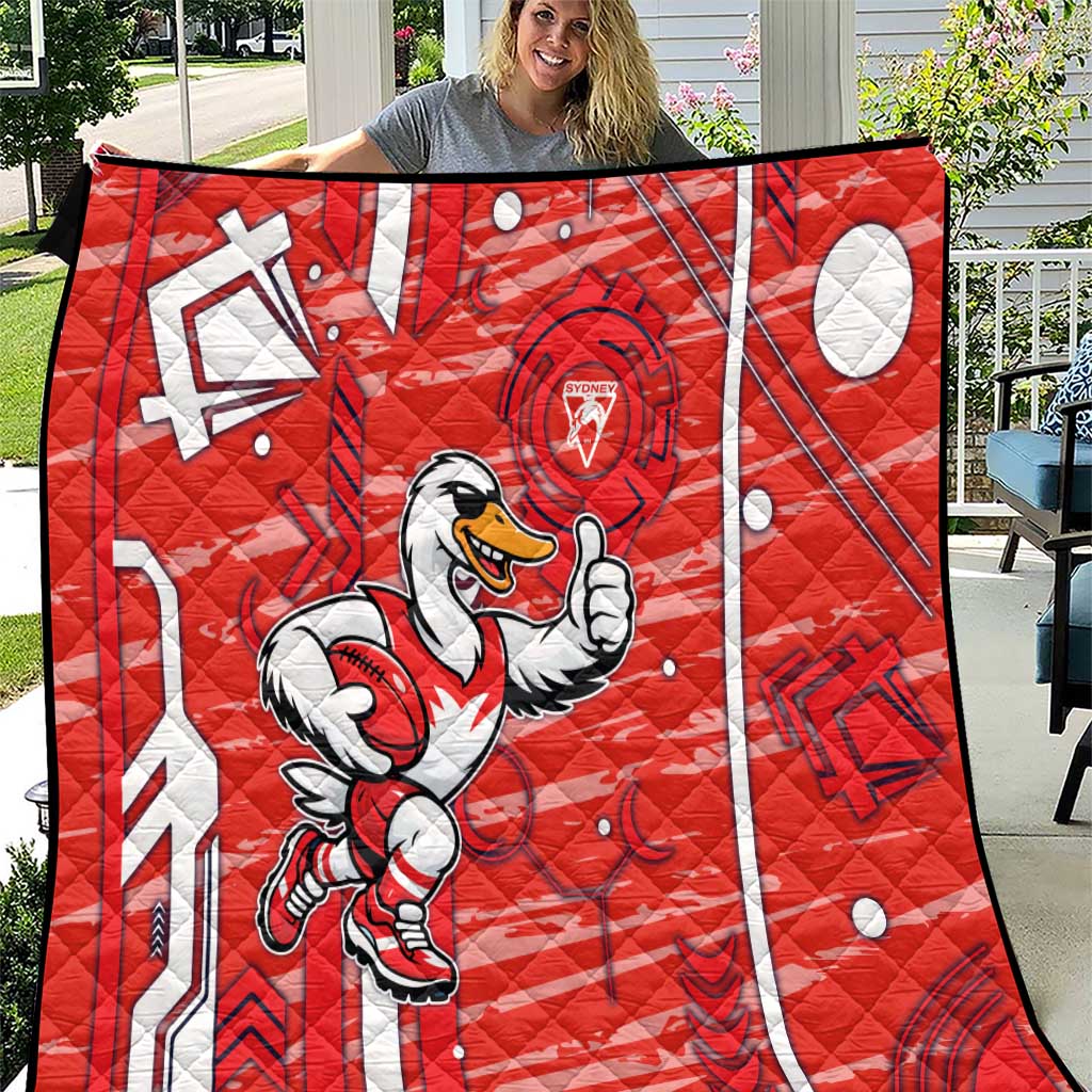 Sydney Swans Quilt Mascot Cartoon Football Illustration Style