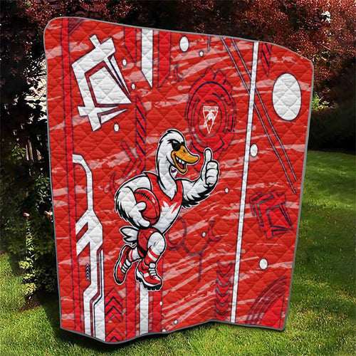 Sydney Swans Quilt Mascot Cartoon Football Illustration Style