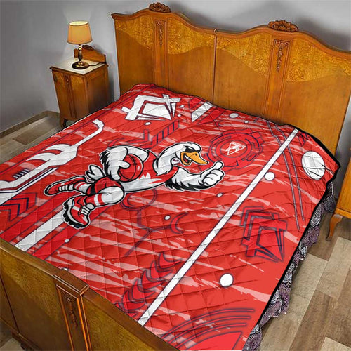 Sydney Swans Quilt Mascot Cartoon Football Illustration Style