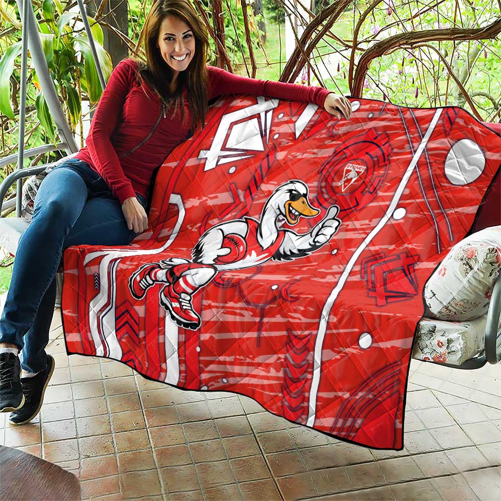 Sydney Swans Quilt Mascot Cartoon Football Illustration Style