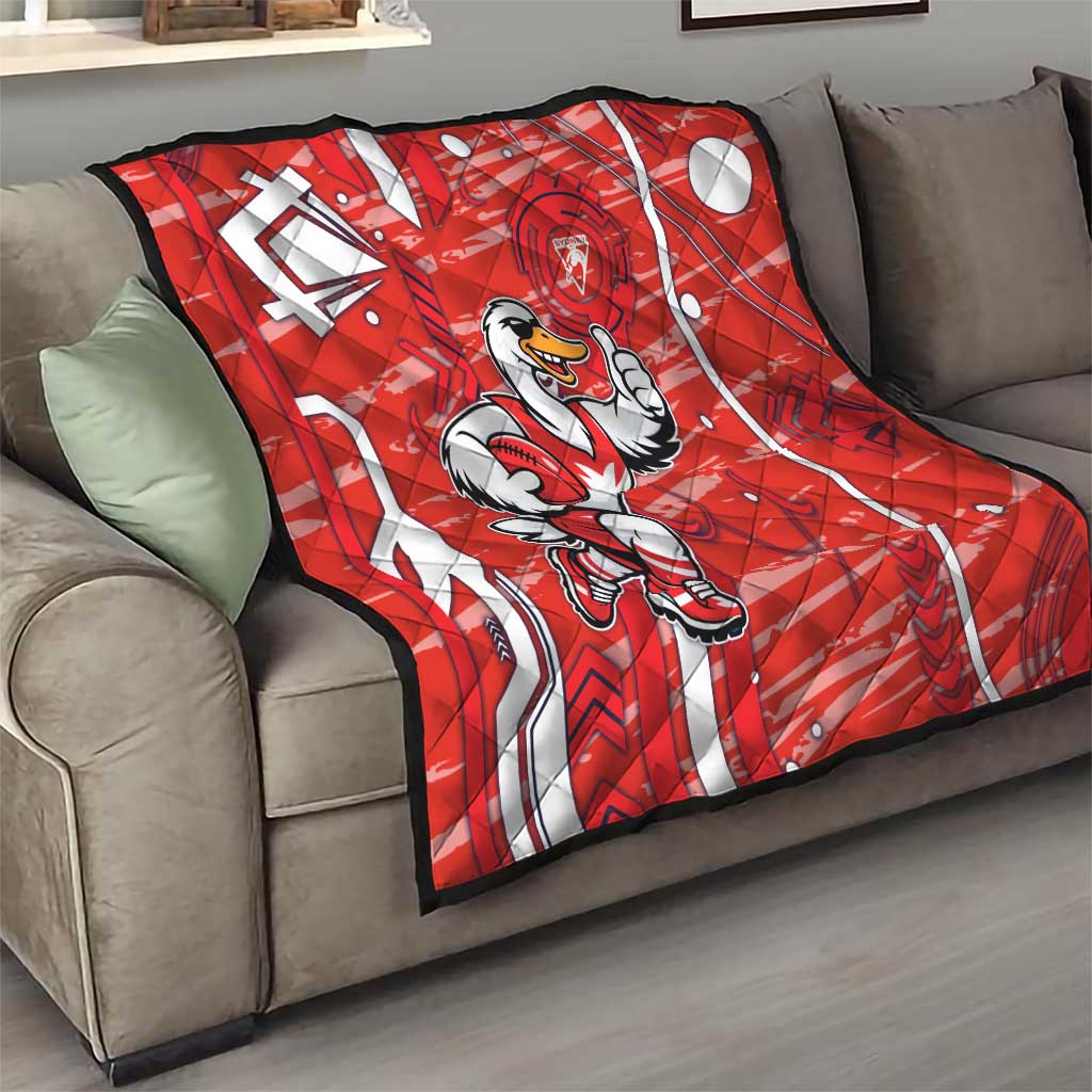 Sydney Swans Quilt Mascot Cartoon Football Illustration Style