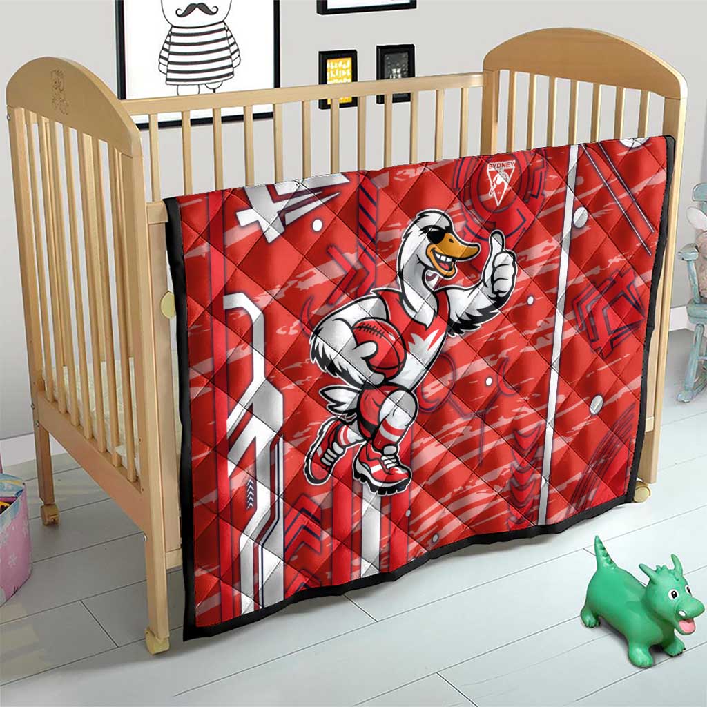 Sydney Swans Quilt Mascot Cartoon Football Illustration Style