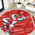 Sydney Swans Round Carpet Mascot Cartoon Football Illustration Style