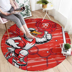Sydney Swans Round Carpet Mascot Cartoon Football Illustration Style