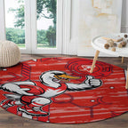 Sydney Swans Round Carpet Mascot Cartoon Football Illustration Style
