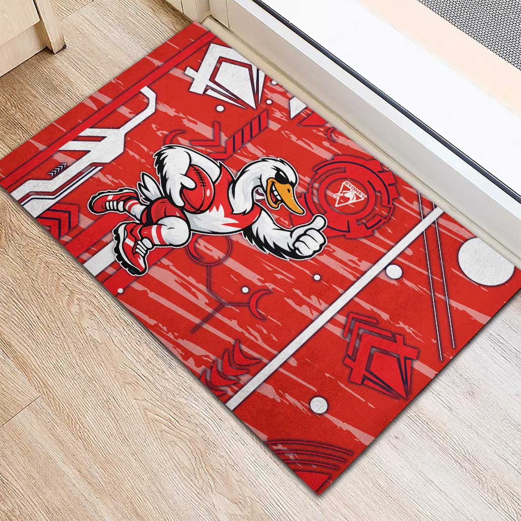 Sydney Swans Rubber Doormat Mascot Cartoon Football Illustration Style