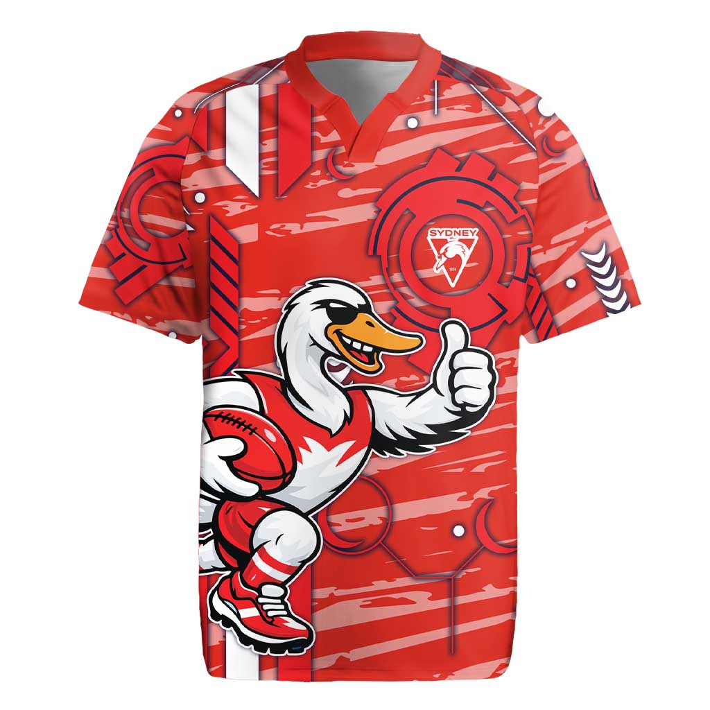 Sydney Swans Rugby Jersey Mascot Cartoon Football Illustration Style