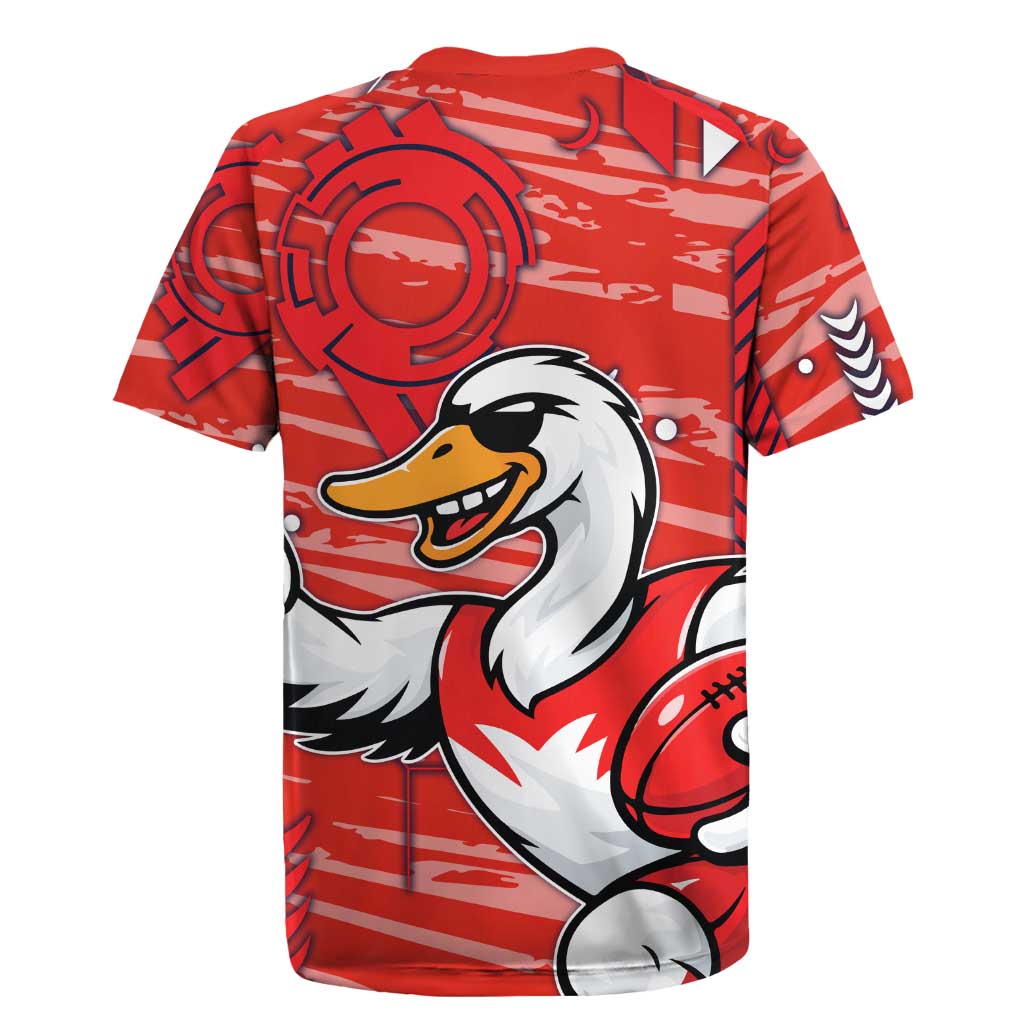 Sydney Swans Rugby Jersey Mascot Cartoon Football Illustration Style