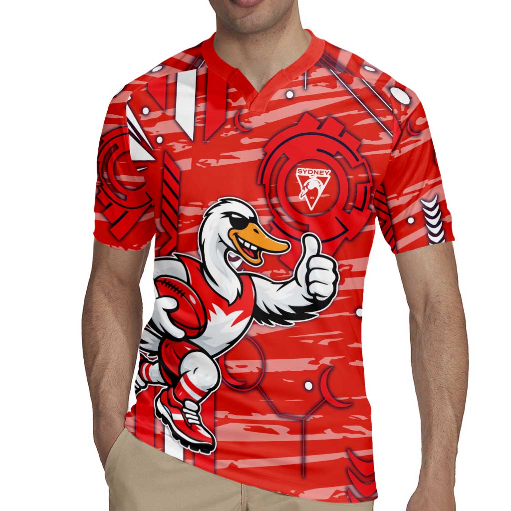 Sydney Swans Rugby Jersey Mascot Cartoon Football Illustration Style