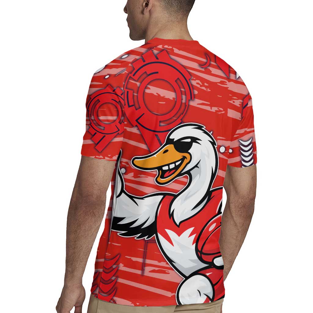 Sydney Swans Rugby Jersey Mascot Cartoon Football Illustration Style