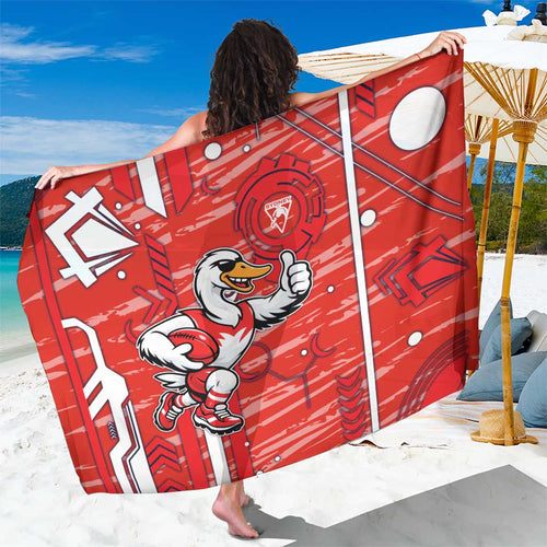Sydney Swans Sarong Mascot Cartoon Football Illustration Style