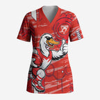 Sydney Swans Scrub Top Mascot Cartoon Football Illustration Style