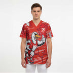 Sydney Swans Scrub Top Mascot Cartoon Football Illustration Style