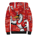 Sydney Swans Sherpa Hoodie Mascot Cartoon Football Illustration Style