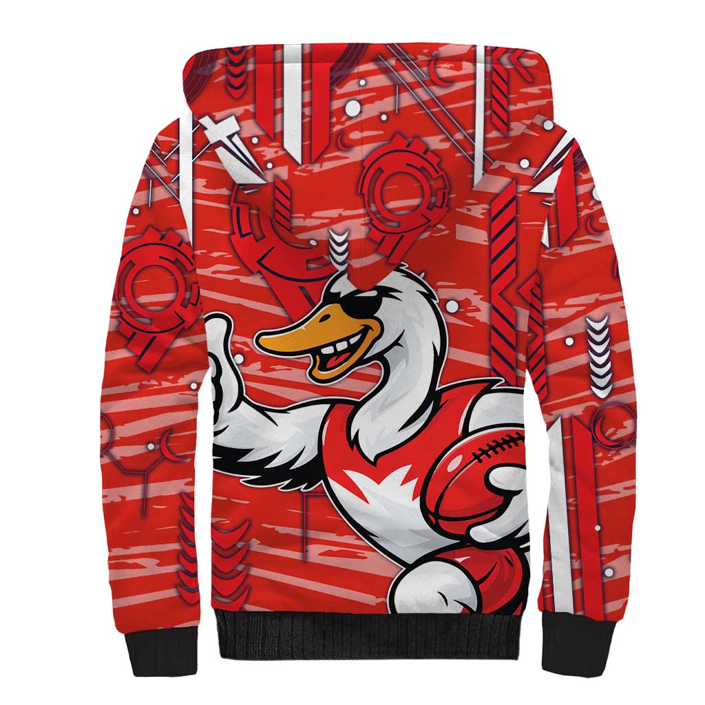 Sydney Swans Sherpa Hoodie Mascot Cartoon Football Illustration Style