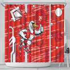 Sydney Swans Shower Curtain Mascot Cartoon Football Illustration Style