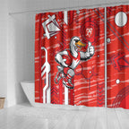 Sydney Swans Shower Curtain Mascot Cartoon Football Illustration Style