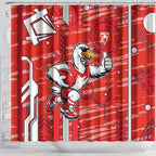 Sydney Swans Shower Curtain Mascot Cartoon Football Illustration Style