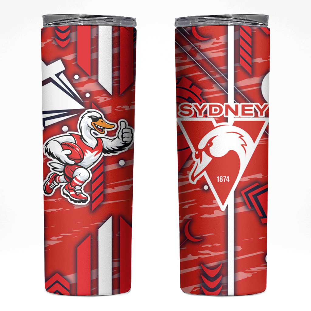 Sydney Swans Skinny Tumbler Mascot Cartoon Football Illustration Style