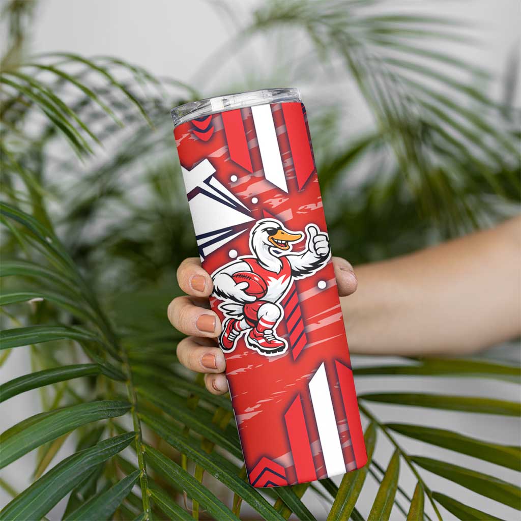 Sydney Swans Skinny Tumbler Mascot Cartoon Football Illustration Style