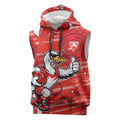 Sydney Swans Sleeveless Hoodie Mascot Cartoon Football Illustration Style